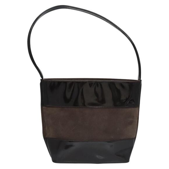 GUCCI Shoulder Bag Suede Leather Brown Dark Silver 000 1013 000 1013 - Picture 3 of 13